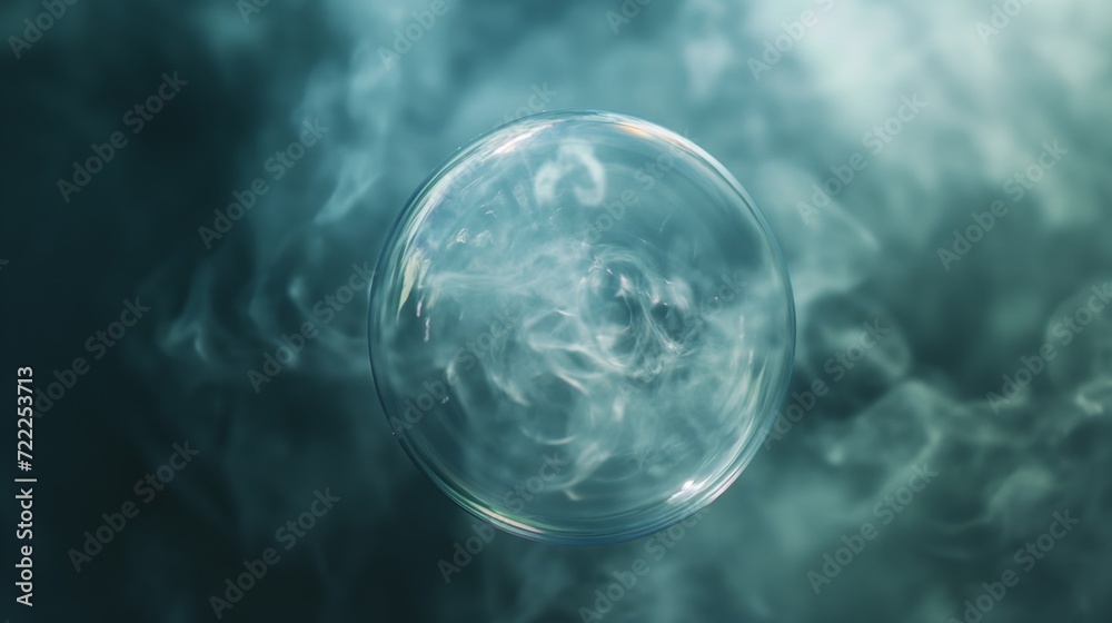 Bubble Against Smoke Clouds Bubble Against Smoke Clouds