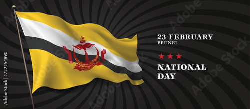 Brunei national day vector banner, greeting card