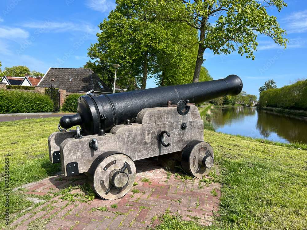 Old cannon in the old town of Dokkum