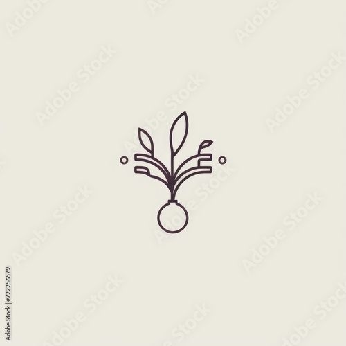  Simple line art flat logo minimalist style vegetables, circulation, fashion, health