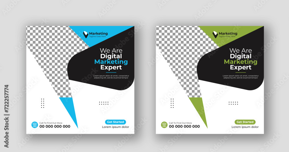 Business social media post square flyer Digital marketing banner template