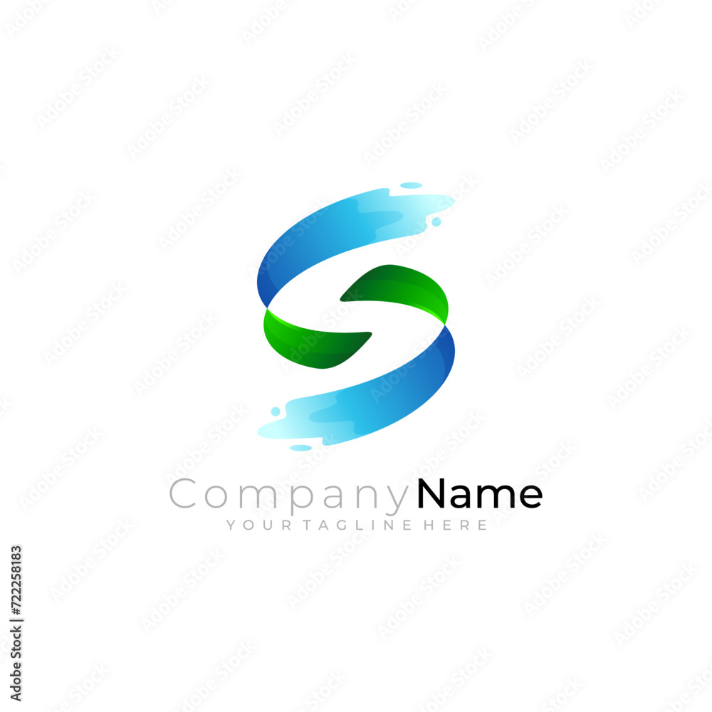 Letter S icon template, S logo with swoosh design Letter S icon template, S logo with swoosh design