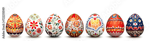 Colorful Painted Egg Row on Display