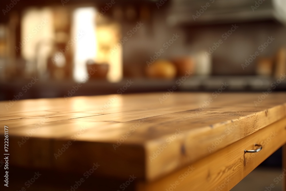 Wooden kitchen tabletop closeup mockup Wooden kitchen tabletop closeup mockup
