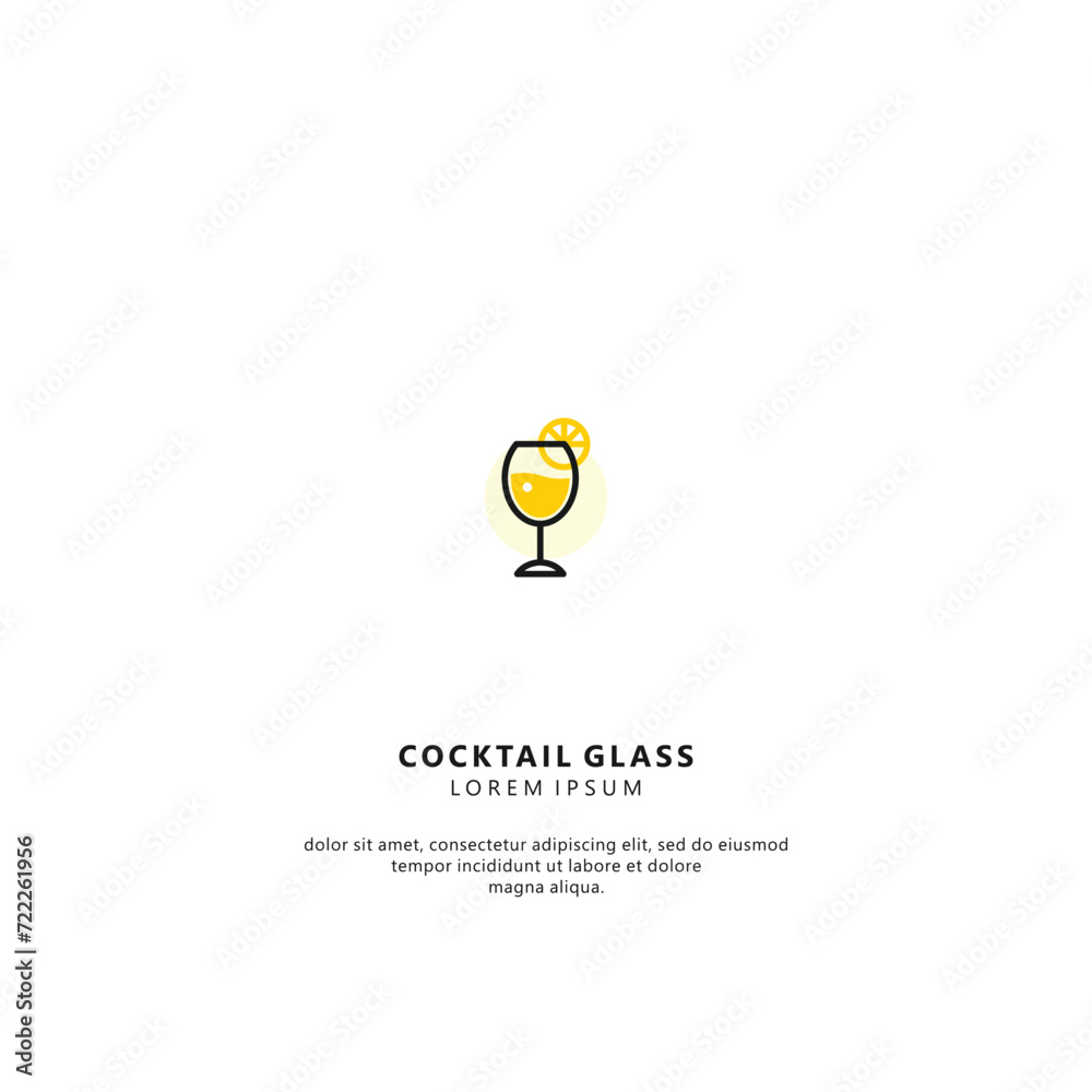 Cocktail glass icon, line icon, outline vector sign isolated on white. Symbol, logo illustration.