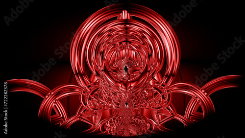 symmetric scarlet art-deco isolated on black