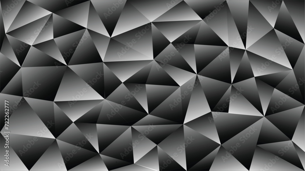 Obraz premium Triangle Pattern, Vector background, black color gradient. EPS 10