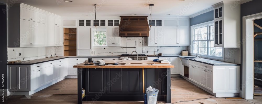 Spacious Kitchen With a Large Island in the Center Spacious Kitchen With a Large Island in the Center