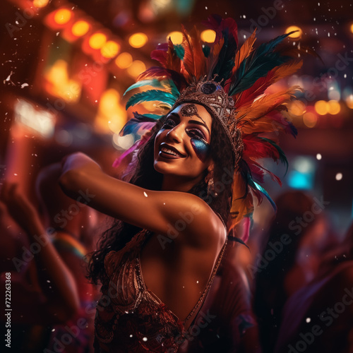 Carnival party background. Brazil  Venetian  carnival  mardi gras  woman s costumes and masks