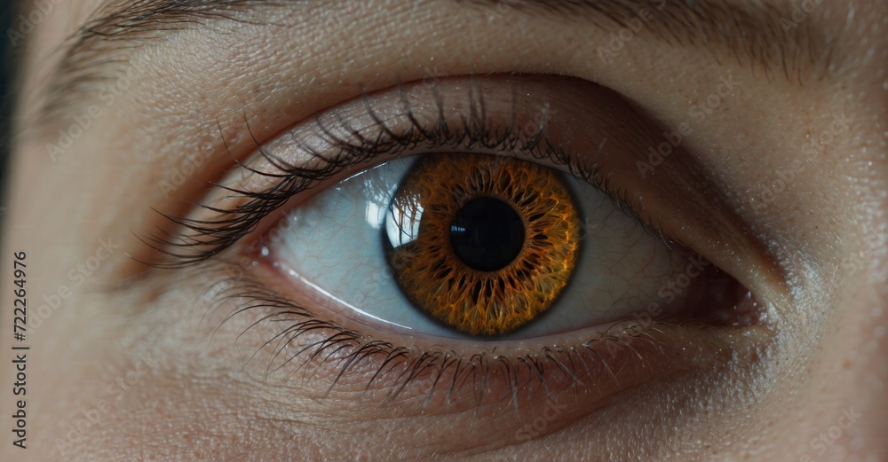 Fototapeta premium Macro shot capturing the intricate beauty of an eye up close