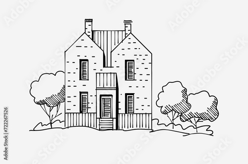 hand drawn sketch of a house