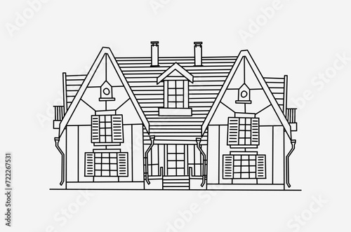 hand drawn sketch of a house