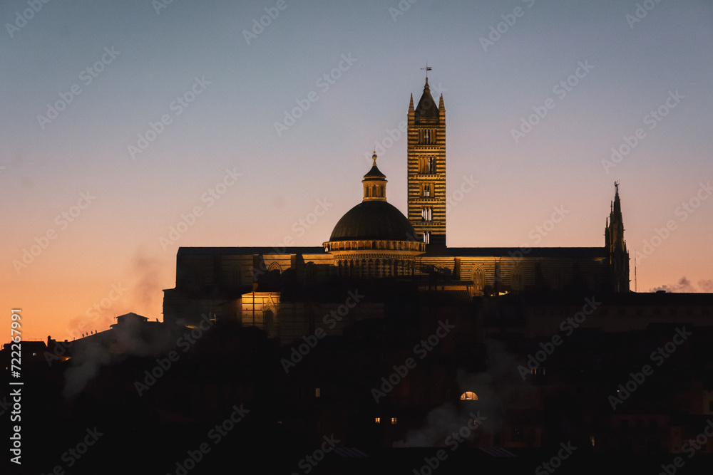Duomo di Siena, Siena, Italy, during night