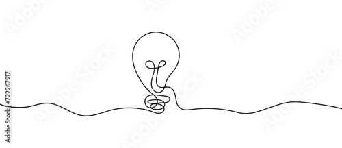 Continuous line drawing light bulb photo