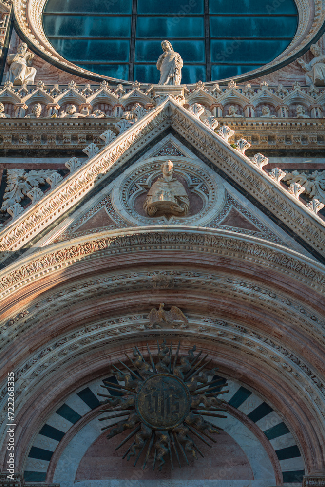Facade Decor of the Duomo di Siena, Siena, Italy