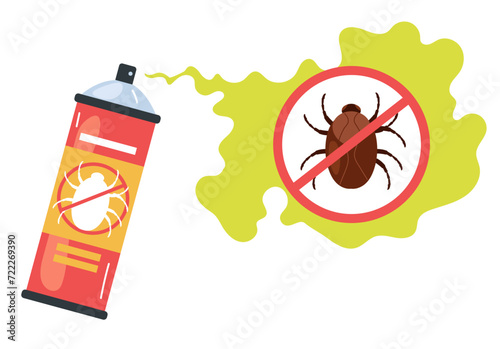Mosquito spray kill anti bug fly insecticide concept. Vector flat graphic design illustration
