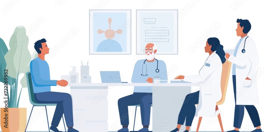 Visuals of patients consulting with family doctors or general practitioners