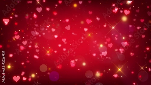 falling glittering hearts sparkling love decoration background