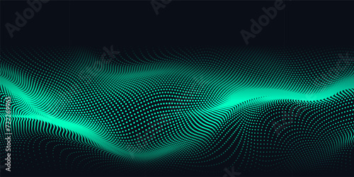 Digital technology futuristic internet network connection dark black background, green abstract cyber information communication, Ai big data science, innovation future tech line illustration vector 3d