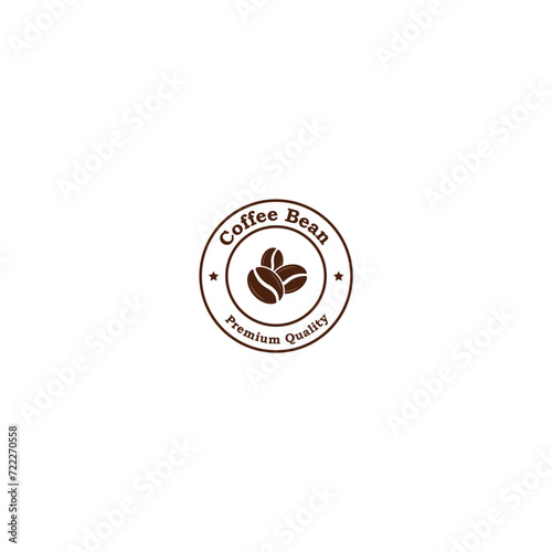 Coffee bean logo, coffee bean label vector graphics