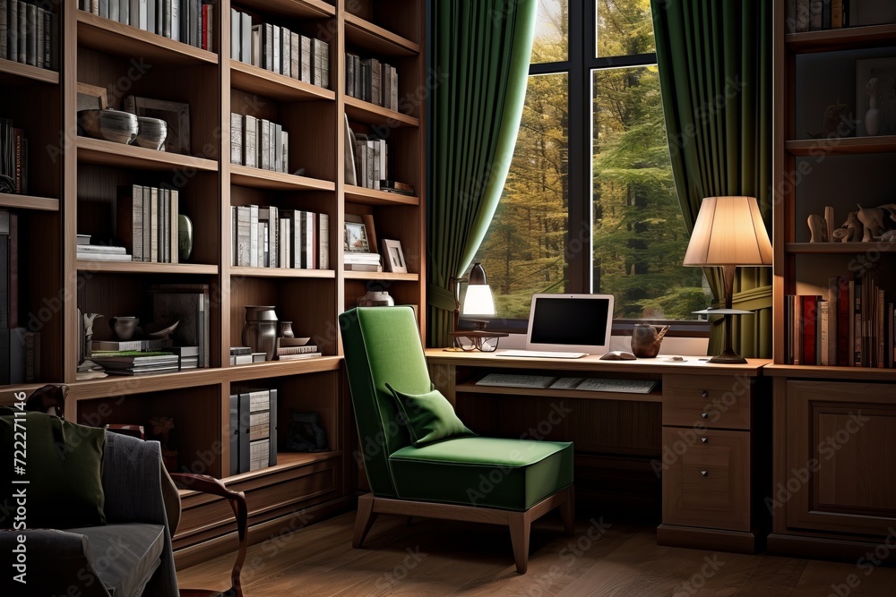 Embracing the modern work-from-home trend. A cozy and efficient home cabinet haven