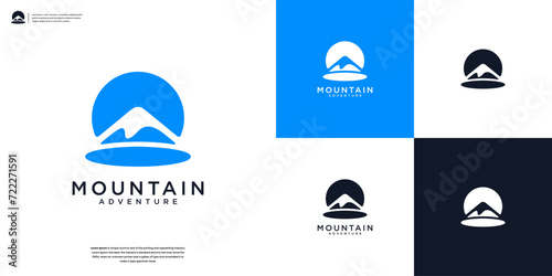 Abstract mountain logo design vector