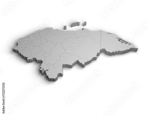 3d Honduras map illustration white background isolate