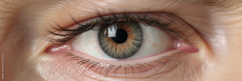 Fototapeta premium Close-up of Human Eye with Detailed Iris.
