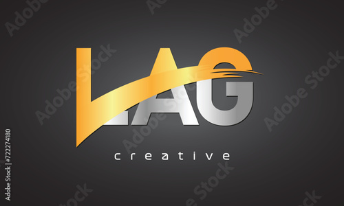 LAG Creative letter logo Desing with cutted