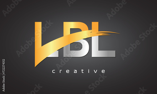 LBL Creative letter logo Desing with cutted photo