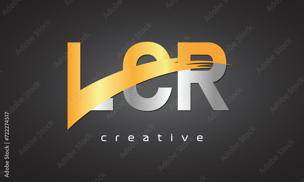 LCR Creative letter logo Desing with cutted LCR Creative letter logo Desing with cutted