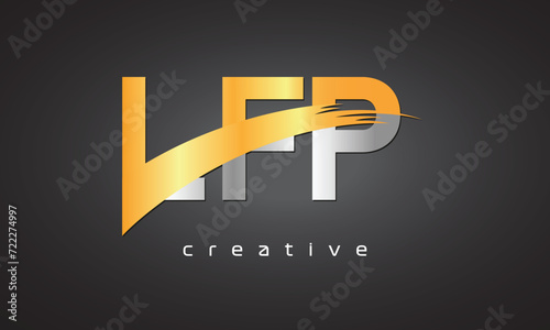 LFP Creative letter logo Desing with cutted