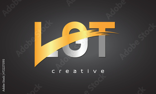 LGT Creative letter logo Desing with cutted