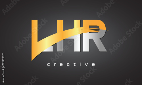 LHR Creative letter logo Desing with cutted photo