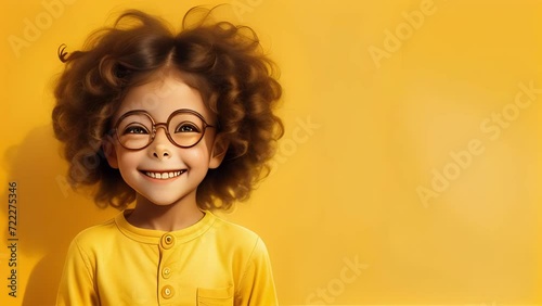 A smiling girl with curly hair photo