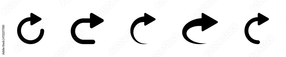 Set of go forward arrows vector icons. Right direction. Next arrow. Black pointer further. Vector 10 EPS. Set of go forward arrows vector icons. Right direction. Next arrow. Black pointer further. Vector 10 EPS.