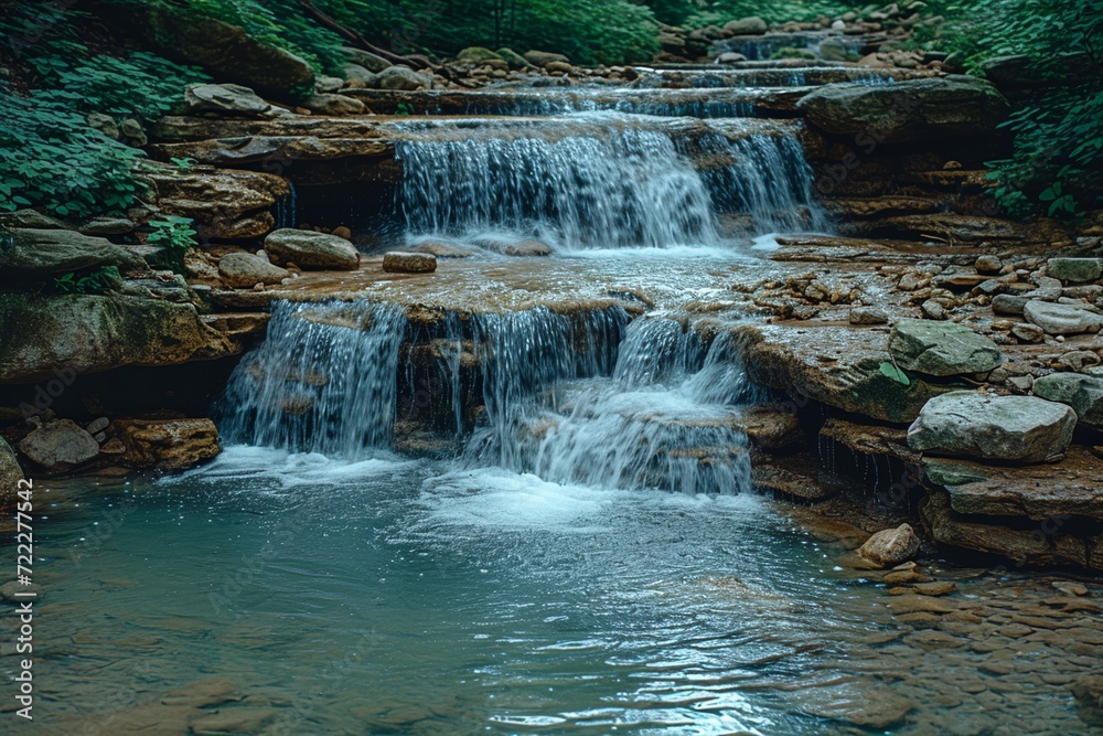 Naklejka premium Clean water source, creek in the forest