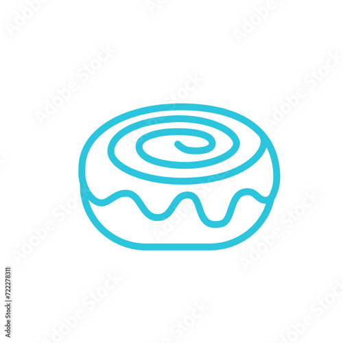 Sugar roll with cinnamon. From blue icon set.