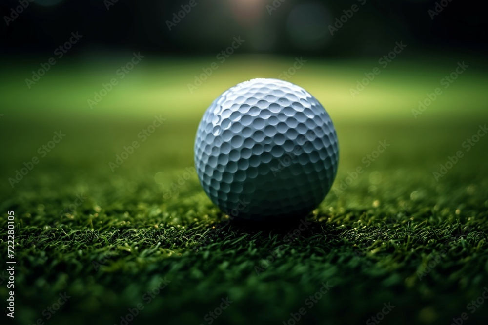 Obraz premium Success in competition Shiny golf ball rests on the tee