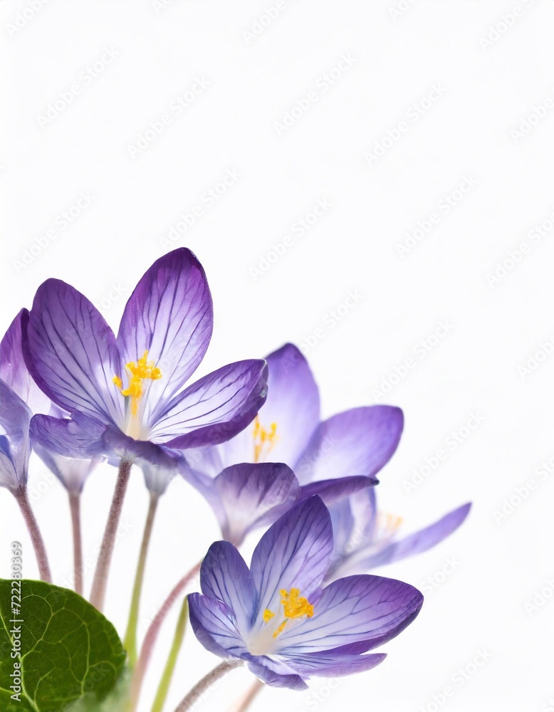 Crocus flowers isolated on white background with copy space for your text Crocus flowers isolated on white background with copy space for your text