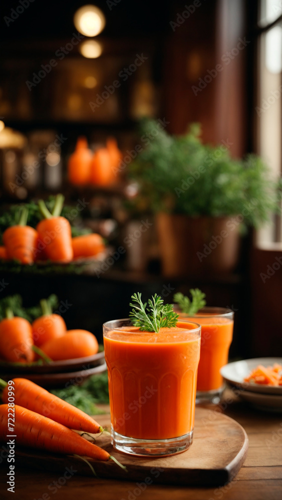 carrot juice in a glass