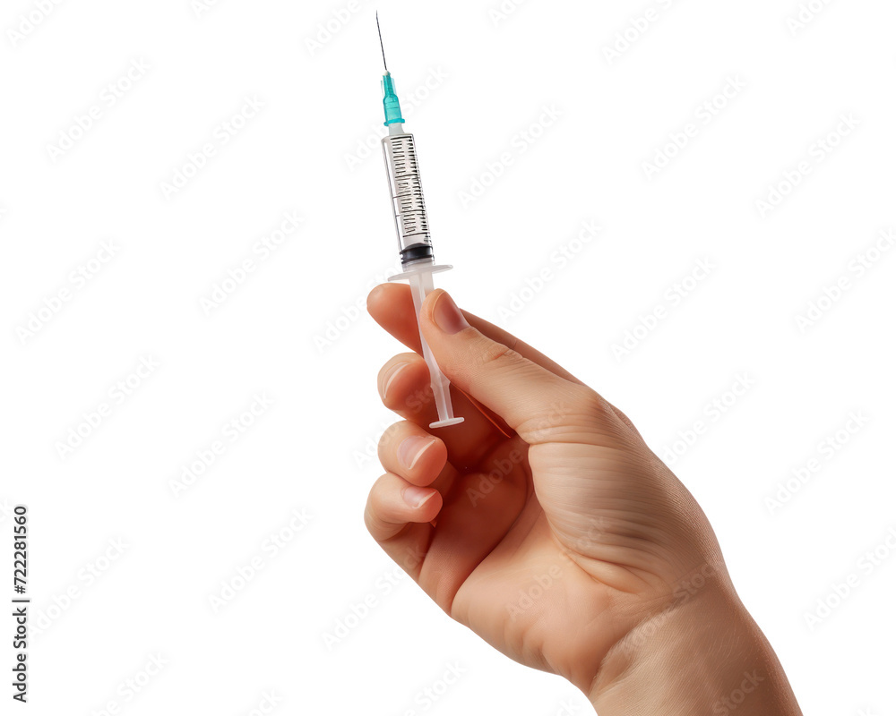 hand with syringe isolated hand with syringe isolated