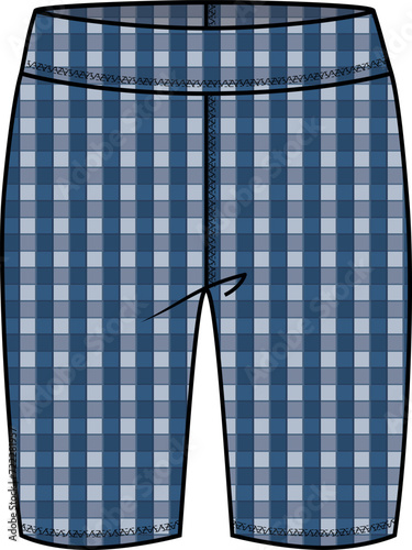MEN BOTTOM WEAR SHORTS WITH CHECKERED PATTERN VECTOR ILLUSTRATION