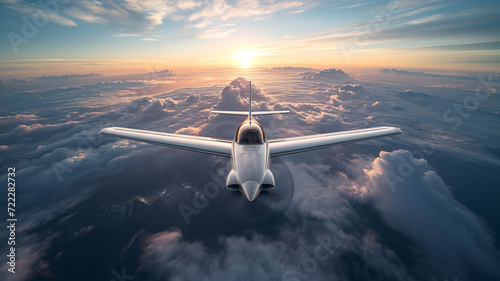 private flights with cessna plane, shooting a private plane in the air photo