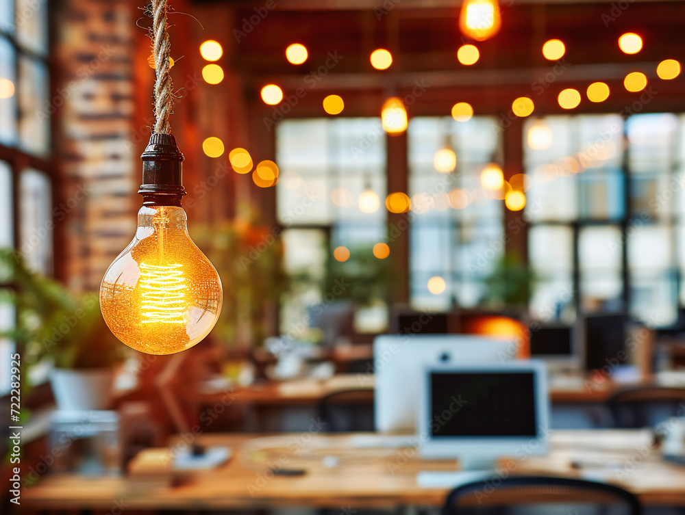 Vintage Light Bulbs Hanging Against a Dark Background: Retro Electricity Concept with Glowing Lamps and Elegant Design