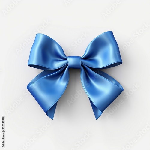 Blue ribbon isolated on white background 