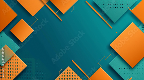 Wallpaper Mural Teal and tangerine abstract shape background vector presentation design. PowerPoint and Business background. Torontodigital.ca