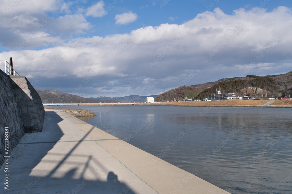 旧北上川の景色　宮城県石巻市　View of the old Kitakami River Ishinomaki City, Miyagi Prefecture