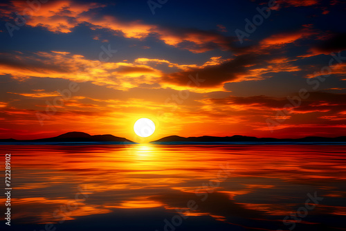 Sunset and sun rising over the sea lake mountain beach ocean and river background HD wallpaper © ABDULLAH