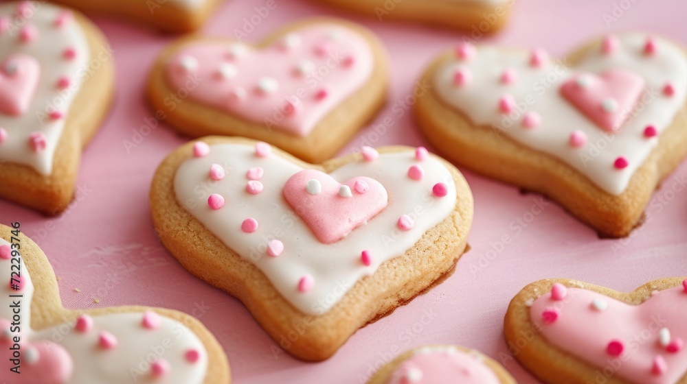 Valentines day heart shaped cookies
